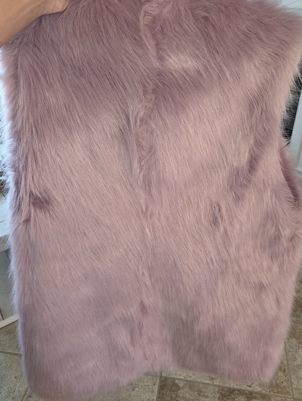 JustFab Lavender Faux Fur Vest - Picture 3 of 5